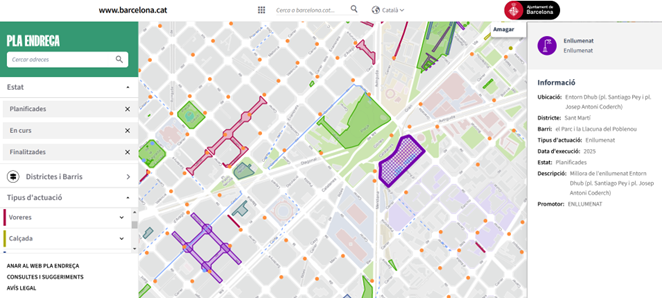 Mapa obras barcelona 